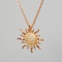Chain "Sun" Xuping with a pendant of white crystals, diameter 20.5 mm, length 45-50 cm, thickness 1 mm
