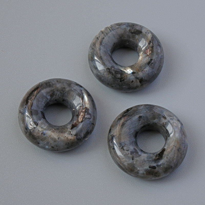 Pandora Bead with Labradorite Natural Stone, 15×5 mm, Hole Diameter 5.2 mm