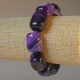 Bracelet Purple Agate natural stone bar-shaped beads, dimensions 15x19 mm ±, length 18 cm ± (stretch)