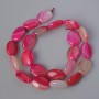 Crimson agate beads, natural stone, oval, 13x18 mm, length 40 cm on string