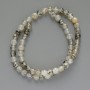 Agate Beads 'Dragon's Veins' Smooth Beads, 6mm diameter, 36 cm length on fishing line