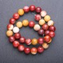 Natural Stone Beads: Mookaite Jasper, Smooth Round Beads, 10 mm Diameter ± Thread Length 38 cm +