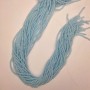 Blue Faceted Czech Crystal Rondelle Beads, 3x2.5 mm diameter, 38 mm length on thread