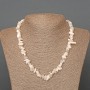Adularia Necklace, Natural Stone Chip, 8 x 4 mm, Length 47 cm ±