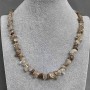 Rutilated Quartz Necklace - Hairy Rutile Quartz natural stone chip, 8x3 mm, length 46 cm