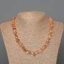 Rutilated Quartz Necklace - Hairy Rutile Quartz natural stone chip, 8x3 mm, length 46 cm