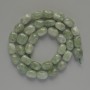 Jadeite Beads, natural gemstone, faceted, diameter 7x11 mm, length 38 cm on thread