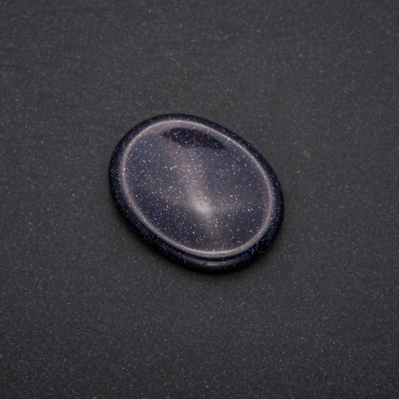 Facial massage scraper made of natural stone Aventurine 'Blue Sand' 45.5×35.5 mm