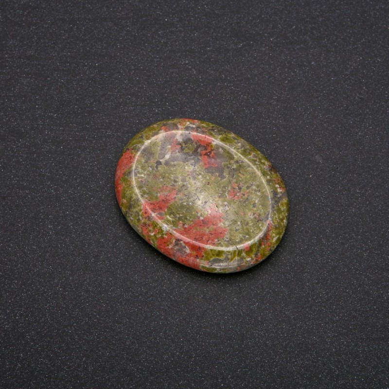 Unakite Jasper Facial Massager-Scraper, Natural Stone, 45.5 x 35.5 mm