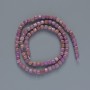 Phosphosiderite beads, natural stone, faceted cube, 4 mm diameter, about 39 cm long on a thread