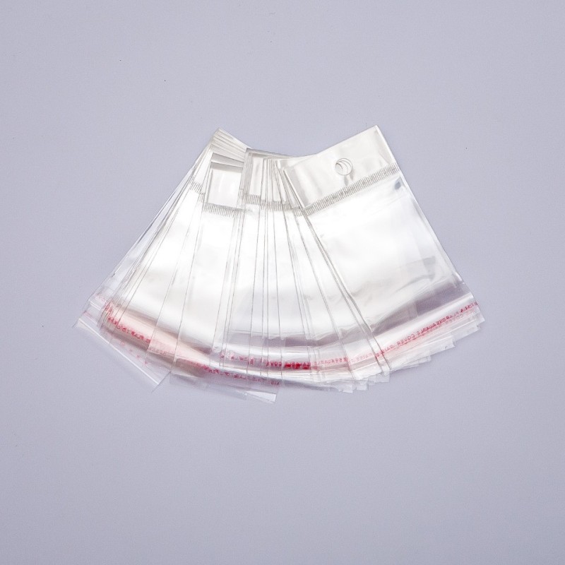 Self-adhesive packaging bags 5×11 cm, 100 pcs per pack