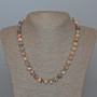 Rhodolite Necklace, Natural Stone, Smooth Beads, Diameter 8.5 mm, Length 49 cm ±