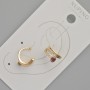 Kaf Xuping with red crystal and white rhinestones, diameter 11.5x5.5 mm - 18K Gold Plating
