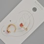 Kaf Xuping with red crystal and white rhinestones, diameter 13x5mm ± 18K gold plating