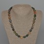 Necklace with Brazilian Agate natural stone bars, approximately 9×12 mm, length 49 cm