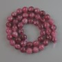 Rubellite Tourmaline Beads, natural stone, faceted round bead, diameter 8 mm, length about 38 cm, on thread