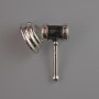Brooch 'Judge's Gavel' black enamel, silver-colored metal 23x28mm
