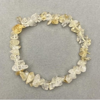 Assorted Bracelet: Rock Crystal and Citrine Chip, 8x3 mm, 18 cm long, stretch