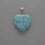 Heart pendant Turquoise blue (artificial), diameter 20x20x6mm+-, length 28mm+-