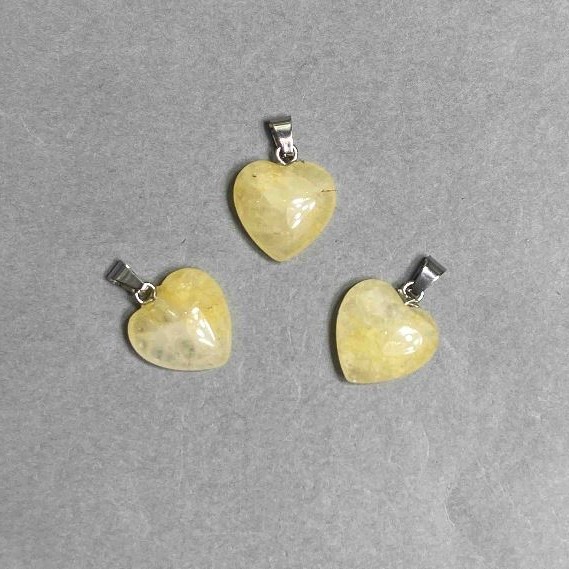 Citrine Heart Pendant, diameter 15x15x6 mm, length approx. 23 mm