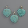 Heart Pendant Turquoise (artificial), diameter 15x15x6mm ±, length 23mm ±