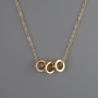 Pendant on a chain in golden metal, diameter 8×3 mm, thickness 1 mm, adjustable length 40–45 cm