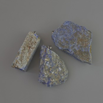 Azurite Pendant, Natural Rough Stone, Dimensions 37×14 to 43×27 mm, Assorted