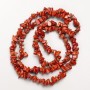 Red Jasper Beads, natural stone chips on thread, diameter 8x4 mm +-, length 80 cm +
