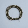 Pyrite Beads Natural Stone Smooth Round Beads, Diameter 6.5 mm, Length 39 cm on Thread