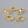 Pendant setting with white crystals, gold-tone metal, diameter 15×3 mm, ± 1 pc