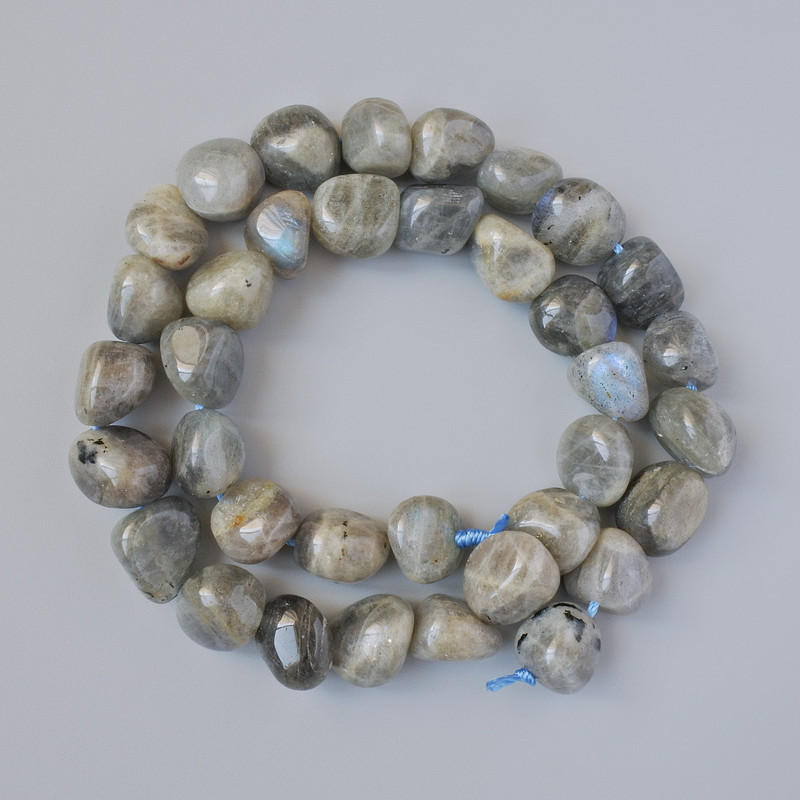 Labradorite Beads, Natural Stone, Faceted, Diameter 11x13 mm, Length 40 cm on Thread