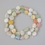 Morganite beads, natural stone, faceted, 10x11 mm diameter, length approximately 39 cm on thread