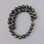 Hawk's Eye Beads, natural stone, smooth round bead, 12mm diameter, 38cm length on thread