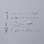 Carabiner Clasp Hardware, 12x6 mm Diameter, with Extension Chain, 5.5 cm Length, Silver-Colored Metal, 1 Piece