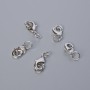Carabiner clasp, 12x6 mm, silver-colored metal, 1 pc