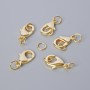 Carabiner clasp hardware, diameter 15×8 mm, gold-tone metal color, 1 pc