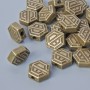 Bronze-colored bead-insert findings, 8.5×4 mm, hole diameter 1.9 mm, pack of 24 pcs ±