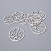Pendant findings 'Coat of Arms', diameter 26.5×25 mm, hole diameter 1.9 mm, pack size 7 pcs +/- silver-tone metal color