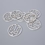 Pendant findings 'Coat of Arms', diameter 26.5×25 mm, hole diameter 1.9 mm, pack size 7 pcs +/- silver-tone metal color