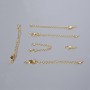 Carabiner clasp hardware, diameter 10x5 mm with extension chain, length 5.5 cm, gold-tone metal, 1 piece