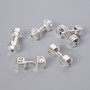 Bead findings 'Dumbbell', size 8x19 mm, 5 mm ±, pack of 6 pcs ±, silver-colored metal