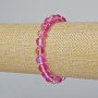 Opal glass bracelet with smooth beads, raspberry translucent chameleon color, 8 mm diameter, 18 cm length (stretch)