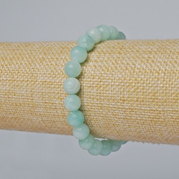 Amazonite Bracelet (artificial acrylic) smooth beads, 8.5 mm diameter, 18 cm length +/- (stretch)