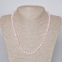 Rose Quartz Necklace - Natural Stone, smooth beads, diameter 6.5 mm ±, length 47–49 cm ±
