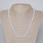 Natural Aquamarine Necklace with Natural Stone, Smooth Beads, 6 mm Diameter, 46–49 cm Length