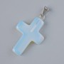 Pendant 'Cross' with Moonstone (synthetic), dimensions 25×18 mm, length 34 mm