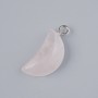 Moon Pendant with Pink Quartz, natural stone, diameter 17×10 mm ±, length 25 mm ±
