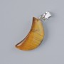 Pendant 'Moon' with Tiger's Eye - natural stone, diameter 18 x 10 mm, length 25 mm