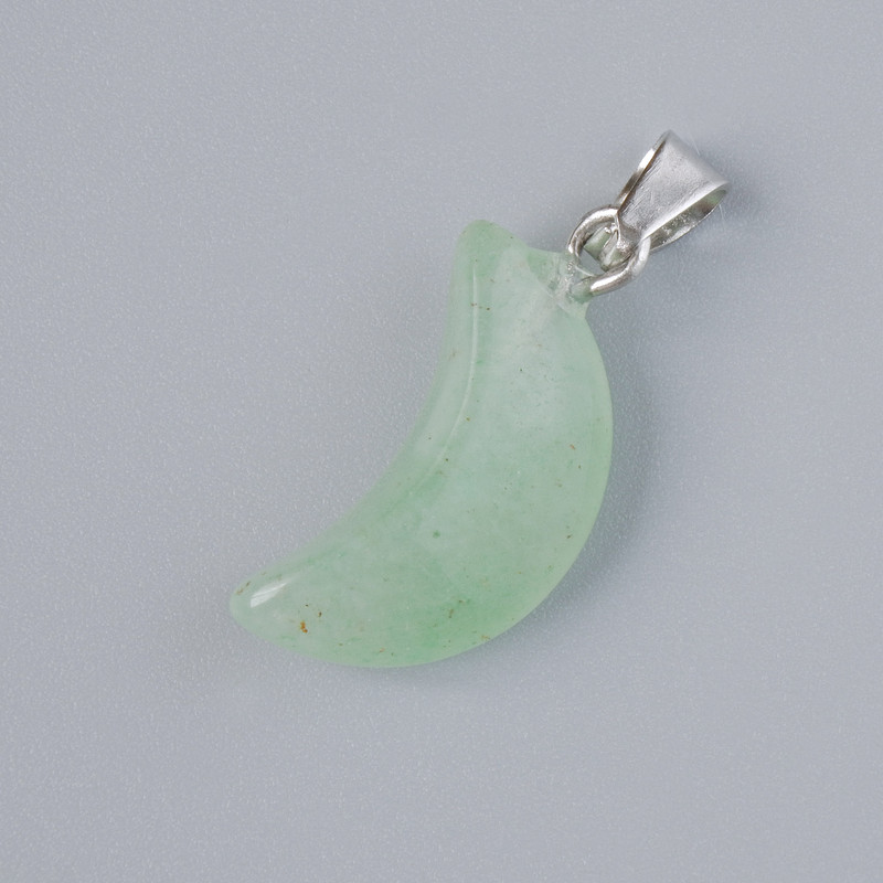 Moon Pendant made of natural nephrite, diameter 17×10 mm, length 25 mm ±