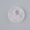 Pink Quartz Donut Pendant, natural stone, 18×5 mm size, hole diameter 5 mm ±